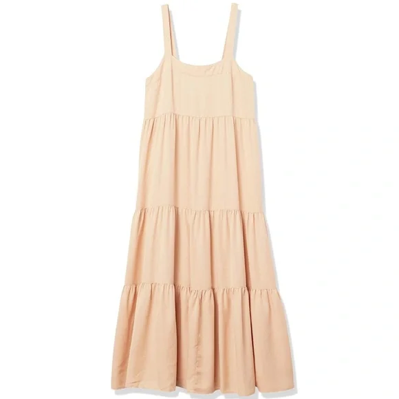 The Drop Women's Brit Tiered Ankle Maxi Tent Dress, Ginger, L - Picture 1 of 8